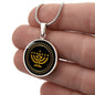 YHWH Pictographic Hebrew Menorah Necklace