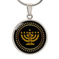 YHWH Pictographic Hebrew Menorah Necklace