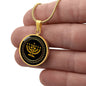 YHWH Pictographic Hebrew Menorah Necklace