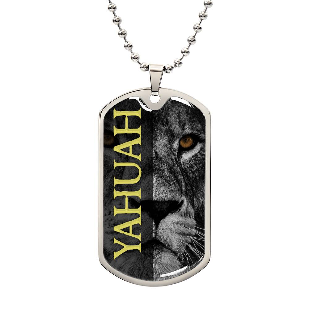 Yahuah Lion Necklace - Dog Tag