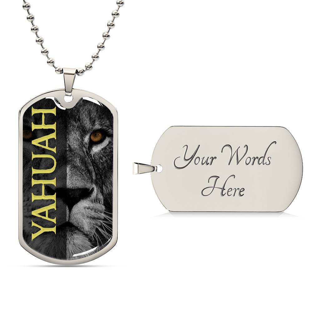 Yahuah Lion Necklace - Dog Tag