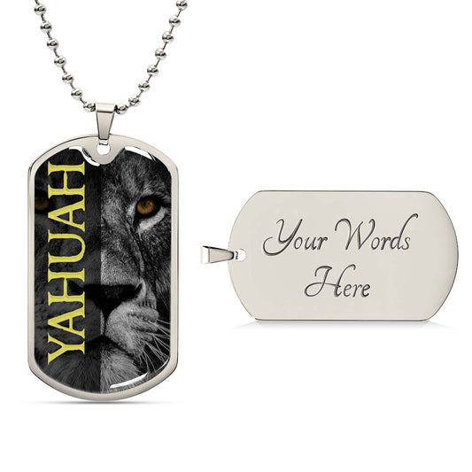 Yahuah Lion Necklace - Dog Tag