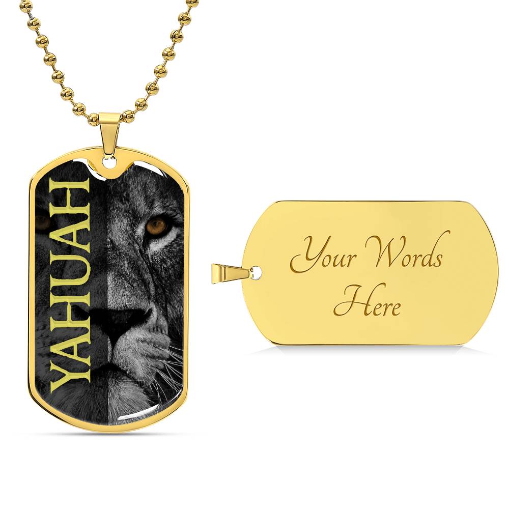 Yahuah Lion Necklace - Dog Tag